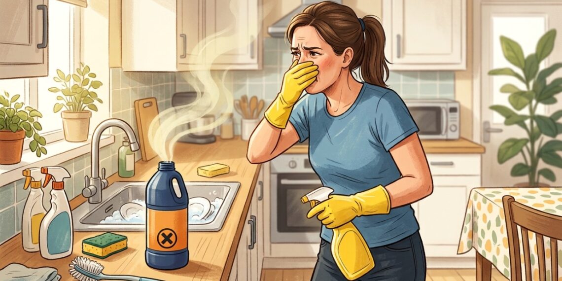 Misturar água sanitária com outros produtos pode liberar gases irritantes e afetar as vias respiratórias.