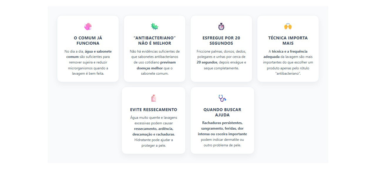 Sabonete antibacteriano ou comum? Veja o que realmente funciona nas mãos