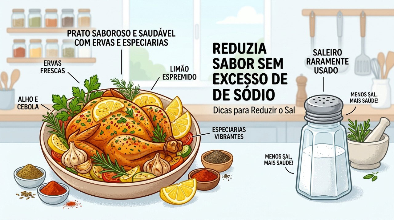 Ervas, especiarias e acidez podem realçar o sabor dos alimentos sem aumentar demais o sal.