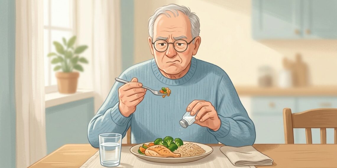 Com o envelhecimento, mudanças no paladar e no olfato podem fazer a comida parecer menos saborosa.