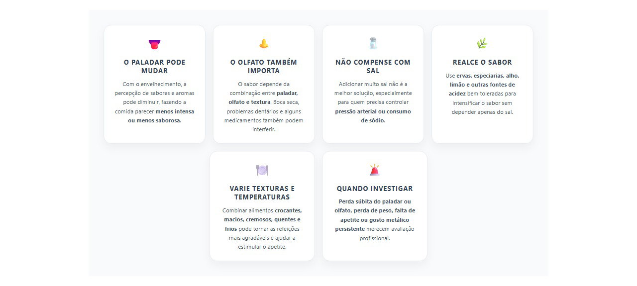Paladar muda com a idade: como dar mais sabor à comida sem exagerar no sal