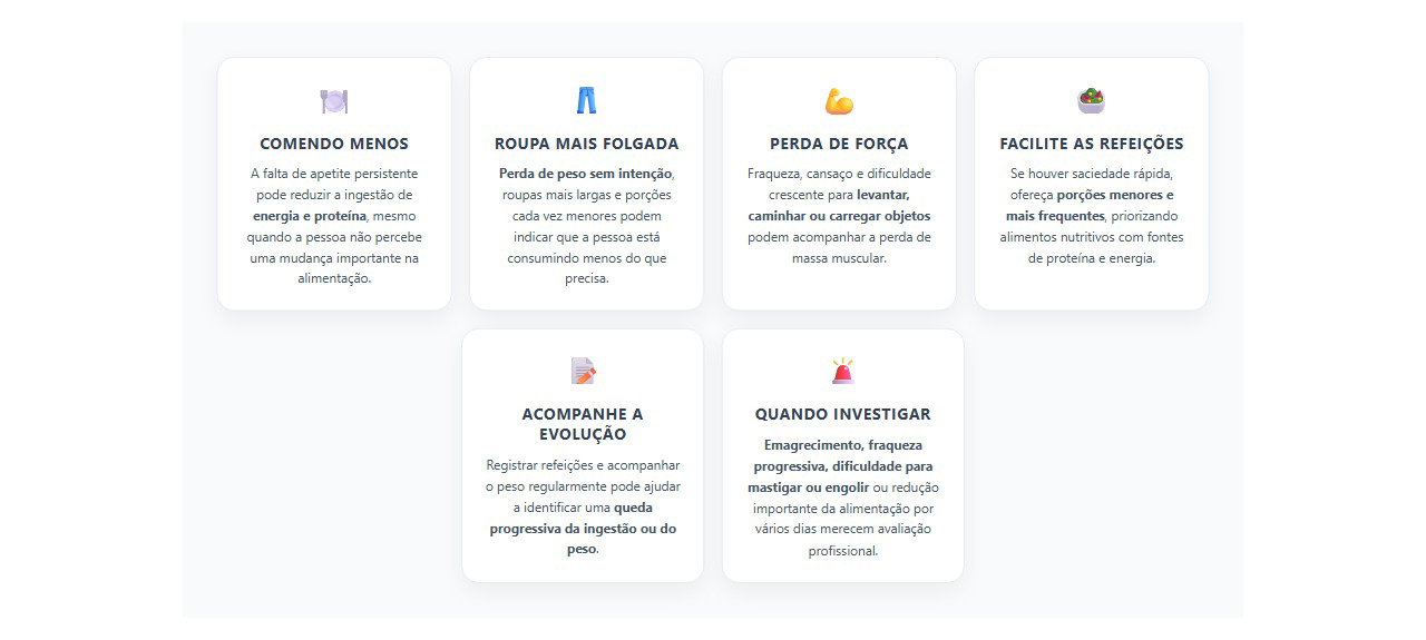 Falta de apetite após os 60: sinais de perda de peso e força que merecem atenção