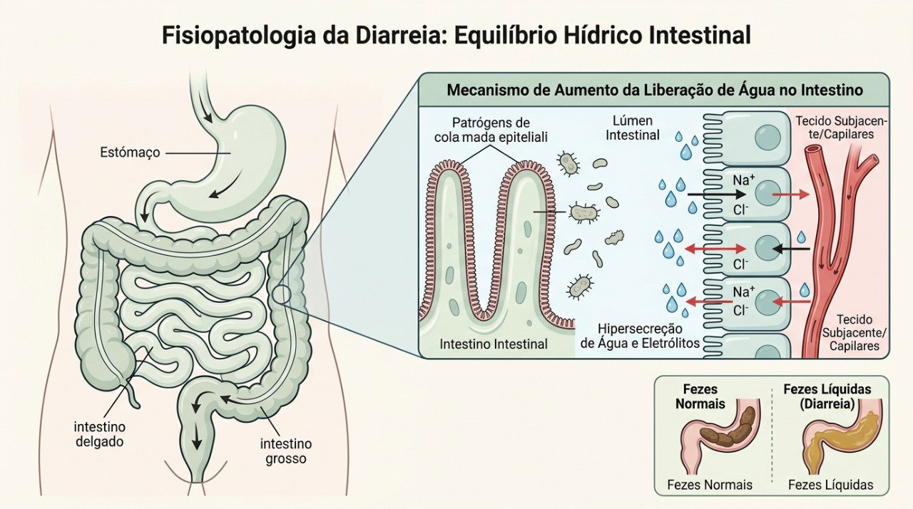 Algumas alterações intestinais podem provocar diarreia mesmo durante períodos sem alimentação.