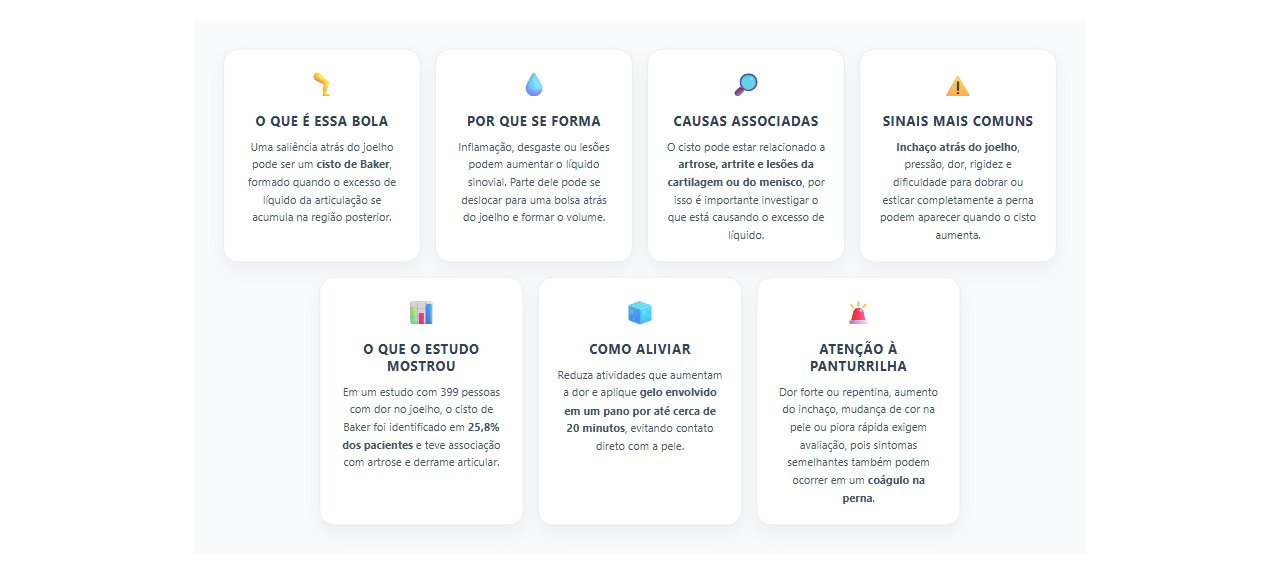 Bola atrás do joelho: sinais que podem indicar cisto de Baker