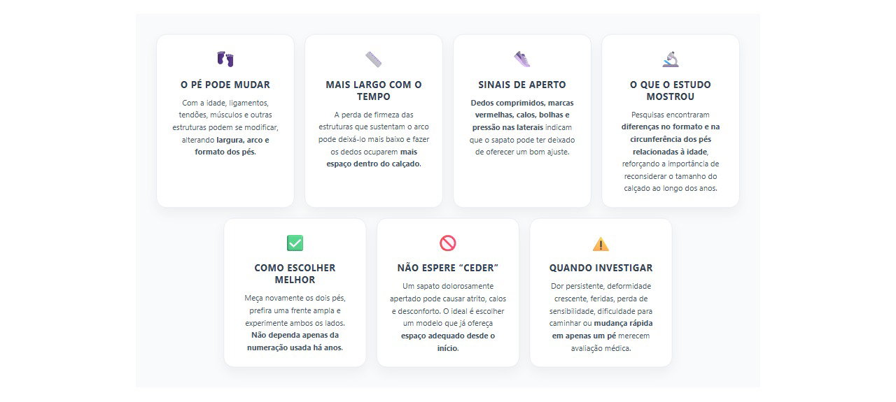 Sapato apertando com a idade: sinais de que seus pés mudaram de formato