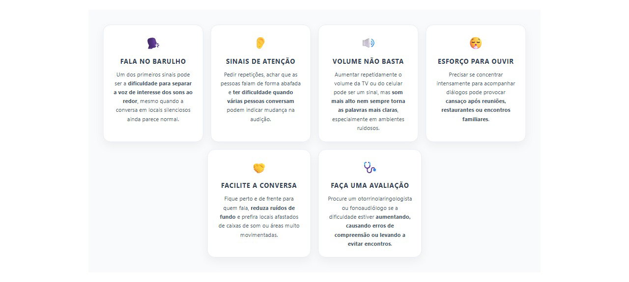 Dificuldade para ouvir conversas no barulho: sinais de mudança na audição