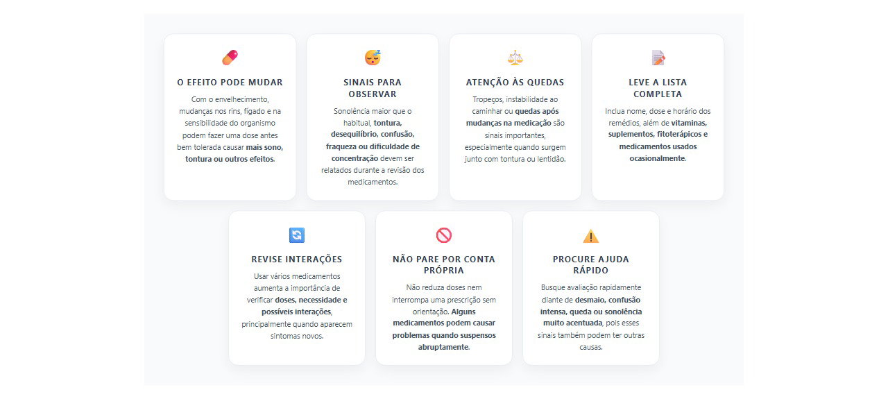 Remédio dando mais sono ou tontura após os 60: sinais para revisar o tratamento