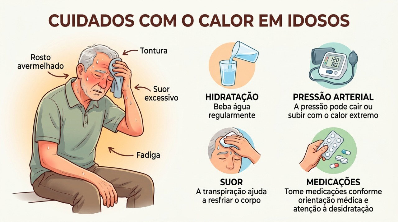 Alguns medicamentos podem interferir na hidratação, na pressão e na regulação da temperatura corporal.