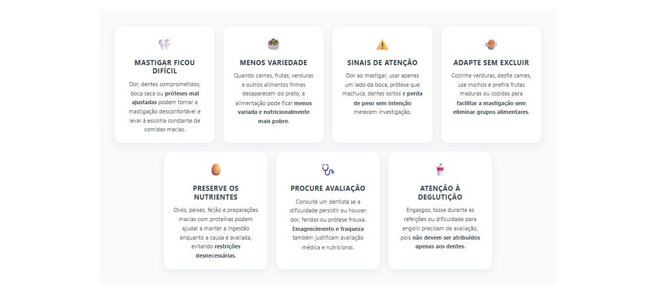 Mastigação difícil: sinais de que comer só alimentos macios pode empobrecer a dieta