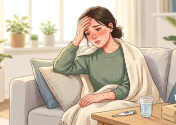 Febre com manchas vermelhas, tosse e olhos irritados pode levantar suspeita de sarampo.