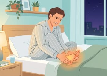 Queimação nos pés à noite pode estar relacionada a alterações nos nervos periféricos.