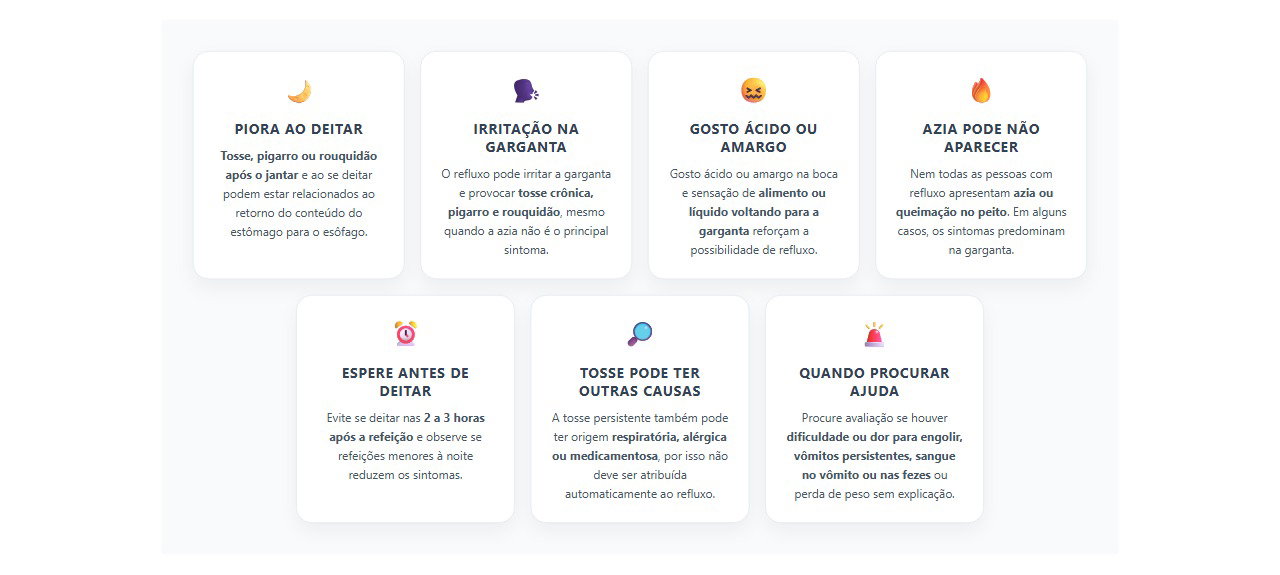 Tosse e pigarro ao deitar: 7 sinais de que o refluxo pode estar envolvido