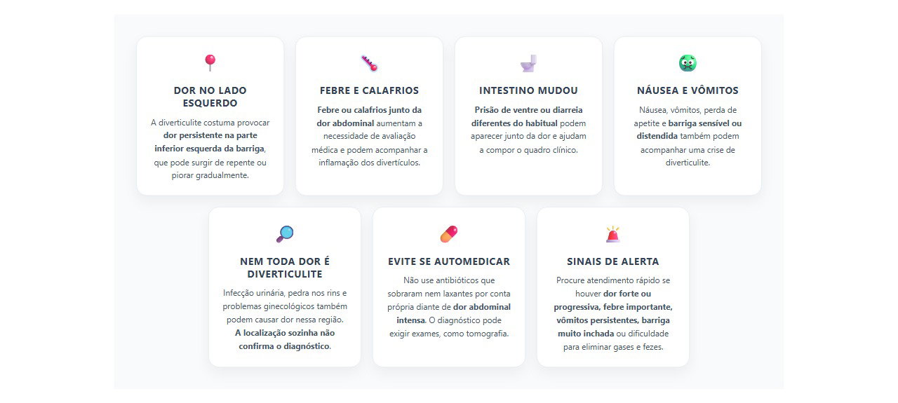 Dor no lado esquerdo da barriga: 7 sinais que podem indicar diverticulite