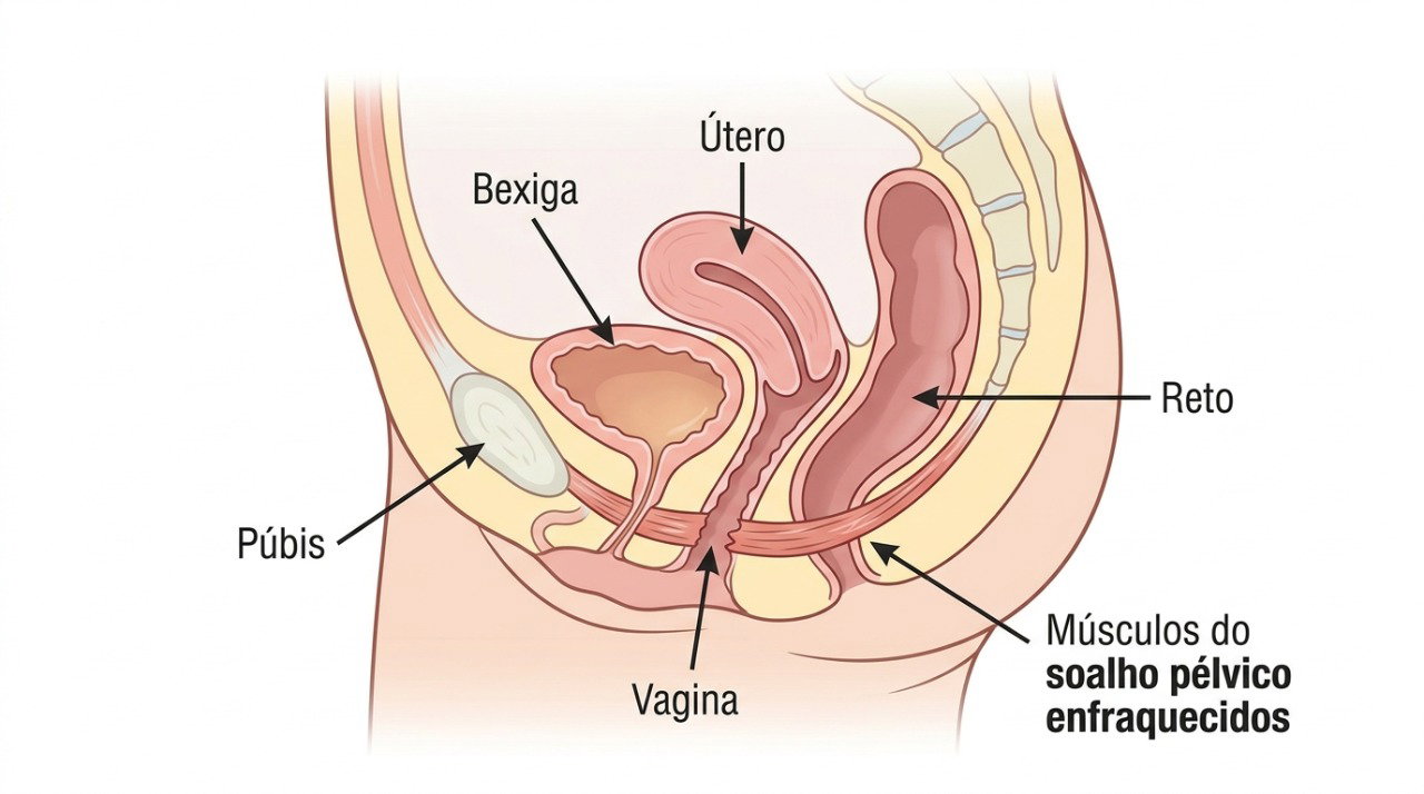 O prolapso acontece quando estruturas da pelve perdem sustentação e pressionam a vagina.