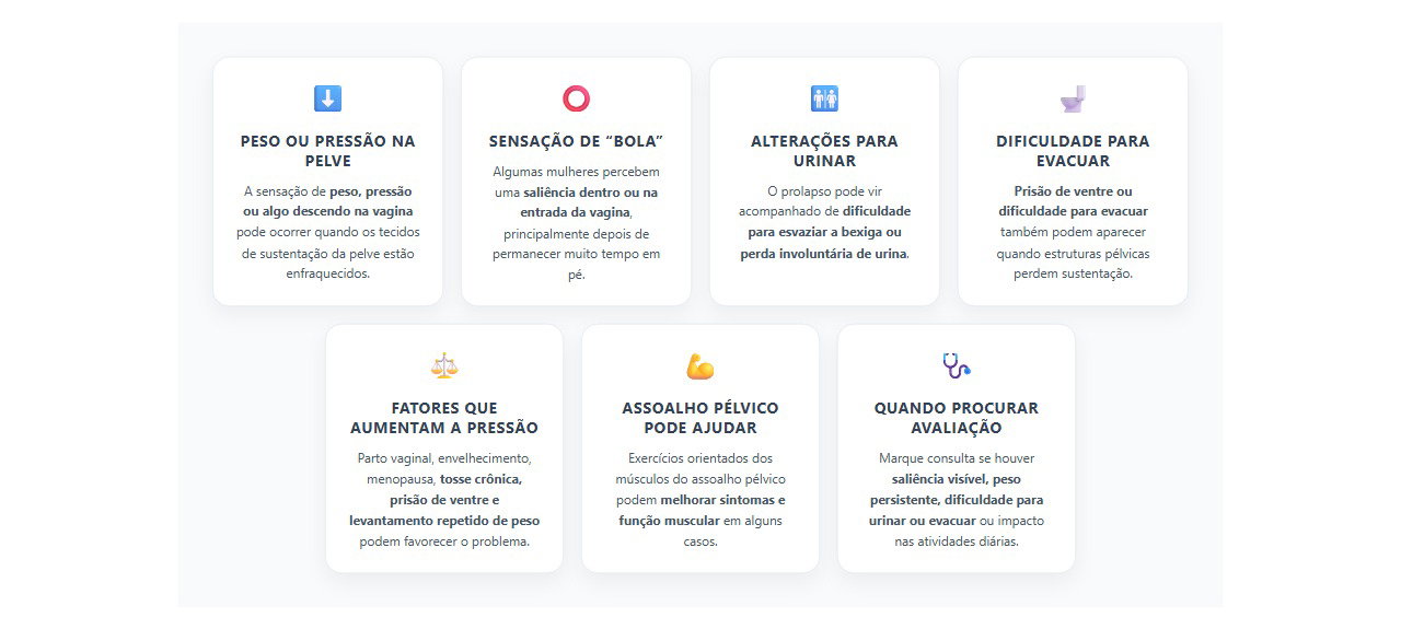 Prolapso vaginal: 7 sinais de que o peso na pelve merece avaliação