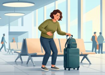 Mudanças na rotina durante viagens podem favorecer prisão de ventre e desconforto abdominal.