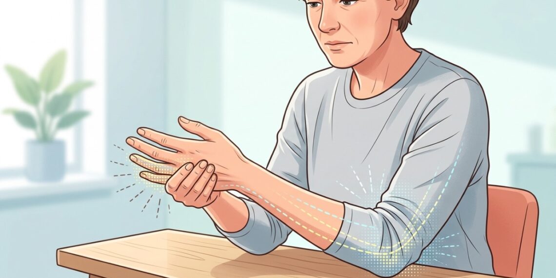 Formigamento no mindinho e no anelar com o cotovelo dobrado pode indicar compressão do nervo ulnar.