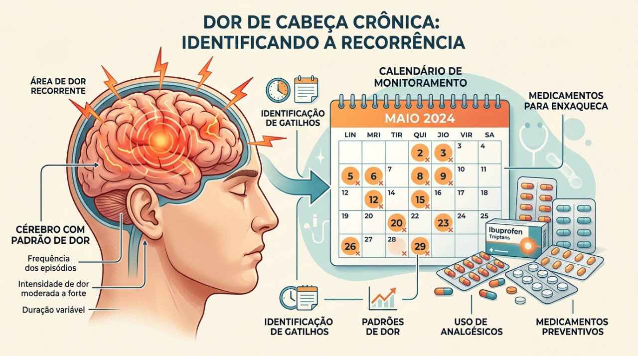 O uso de medicamentos em muitos dias do mês pode favorecer a cefaleia por uso excessivo.