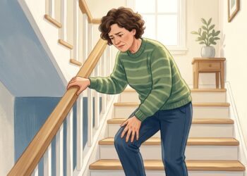 Dor no joelho ao subir escadas pode melhorar com movimento adaptado e fortalecimento.