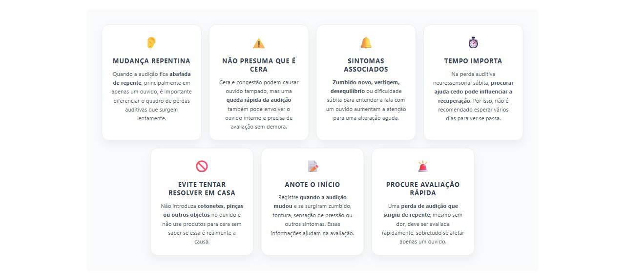 Ouvido abafado de repente: por que a perda súbita de audição exige avaliação rápida