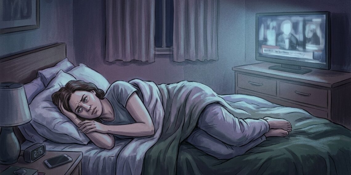 Luz e televisão ligadas à noite podem dificultar os sinais naturais que preparam o organismo para dormir.