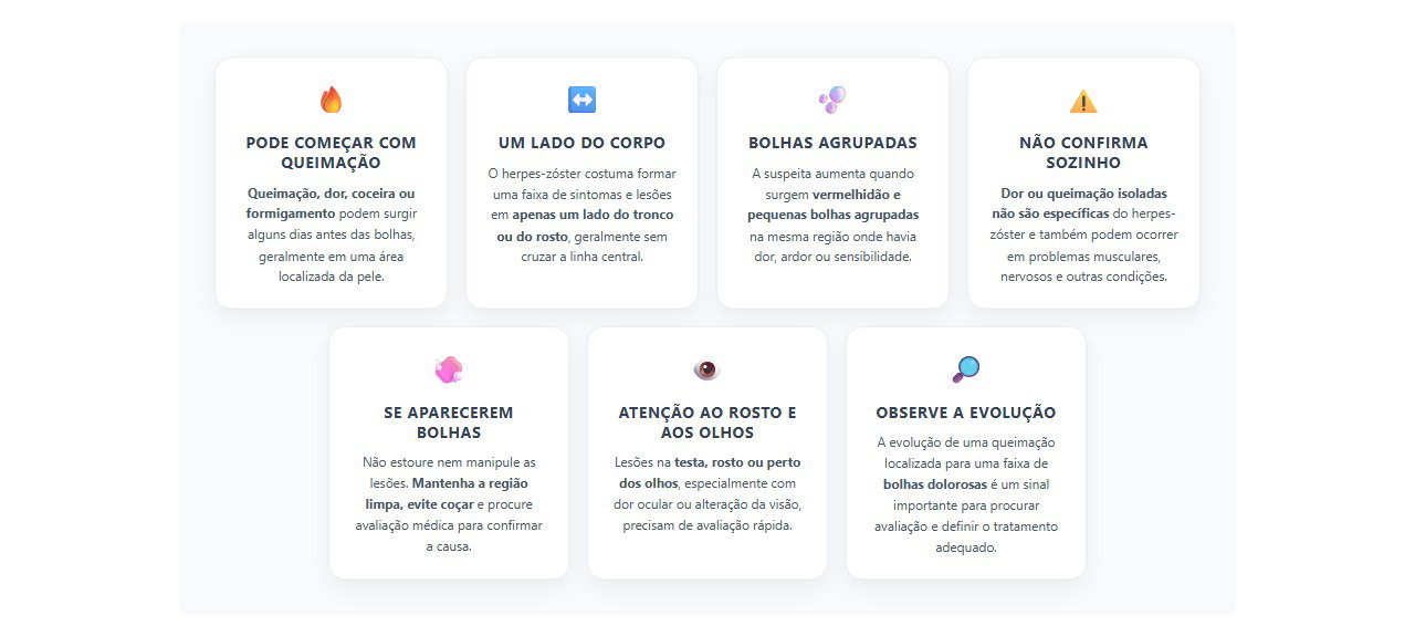 Queimação de um lado do corpo: sinais que podem anteceder o herpes-zóster