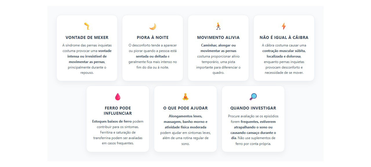 Pernas inquietas ao deitar: sinais que diferenciam o problema de uma cãibra