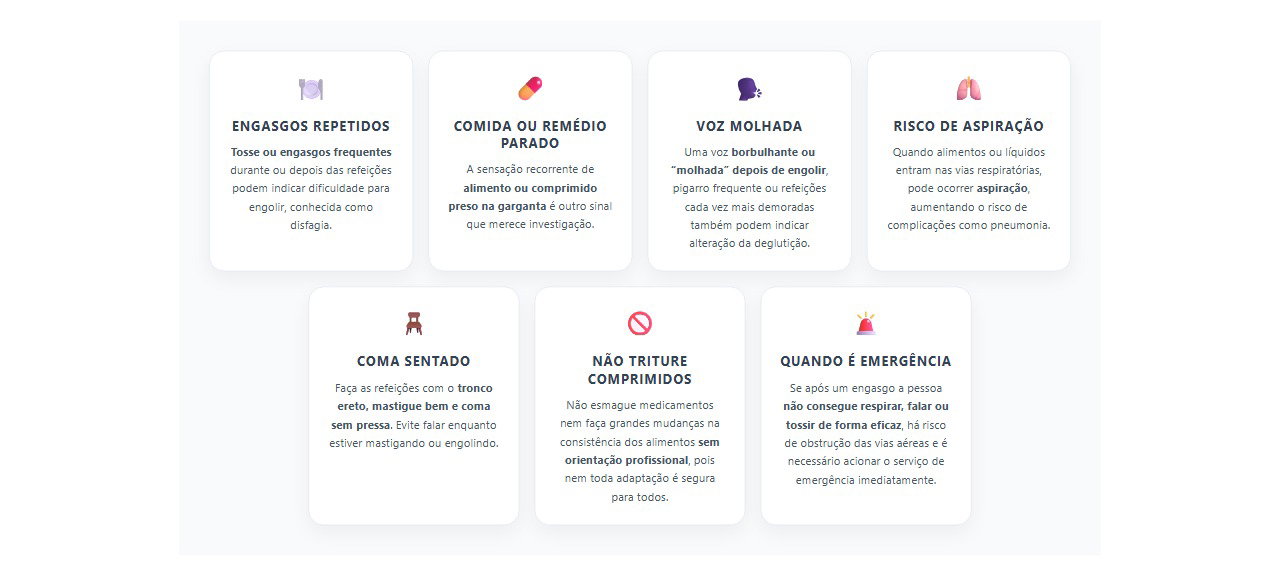 Engasgo frequente ao comer ou tomar comprimidos: sinais de disfagia que merecem atenção