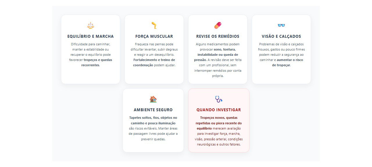 Tropeços frequentes: 6 fatores que aumentam o risco de quedas