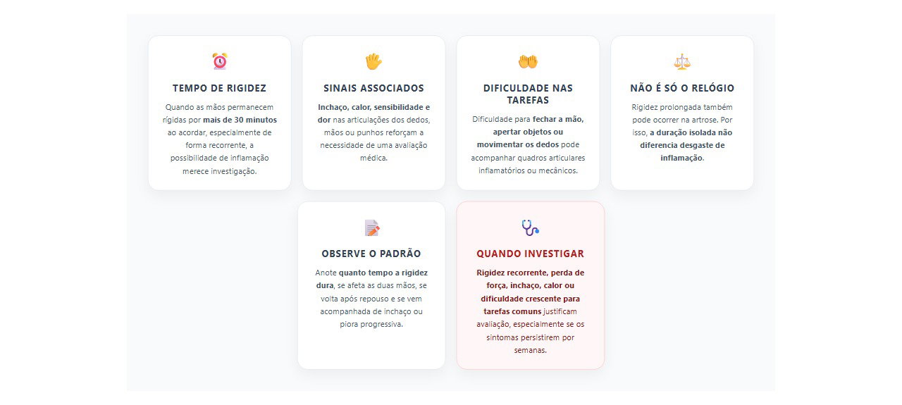 Rigidez nas mãos ao acordar: 6 sinais que podem indicar inflamação