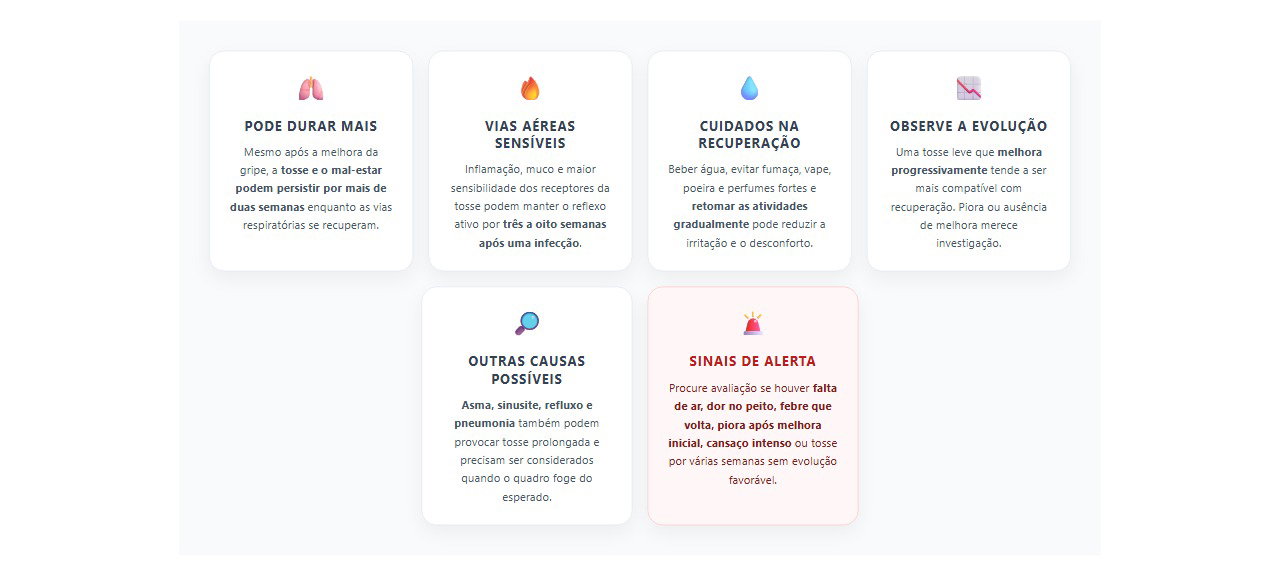 Tosse depois da gripe: 6 sinais para saber quando ainda é recuperação