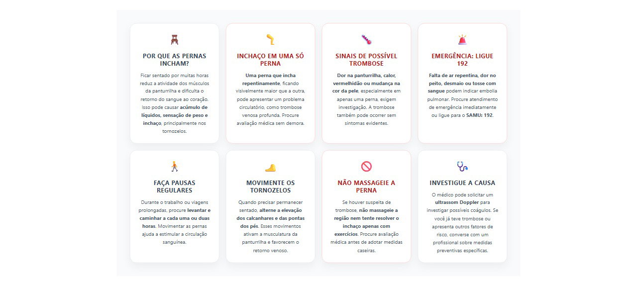 Perna inchada após horas sentado: 8 sinais de alerta e cuidados para evitar complicações