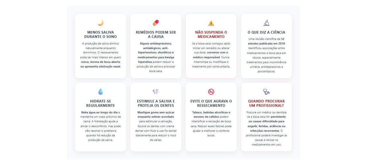 Boca seca ao acordar: 8 causas, medicamentos e cuidados para aliviar o ressecamento