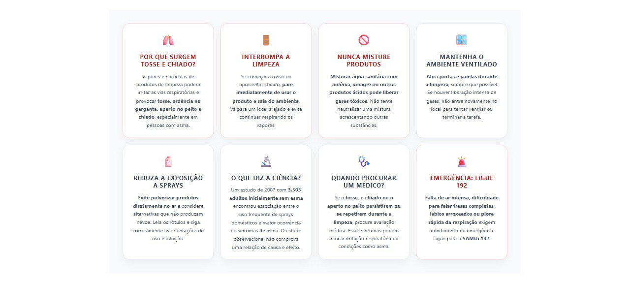 Tosse ou chiado com produtos de limpeza: 8 cuidados e sinais de alerta para a respiração