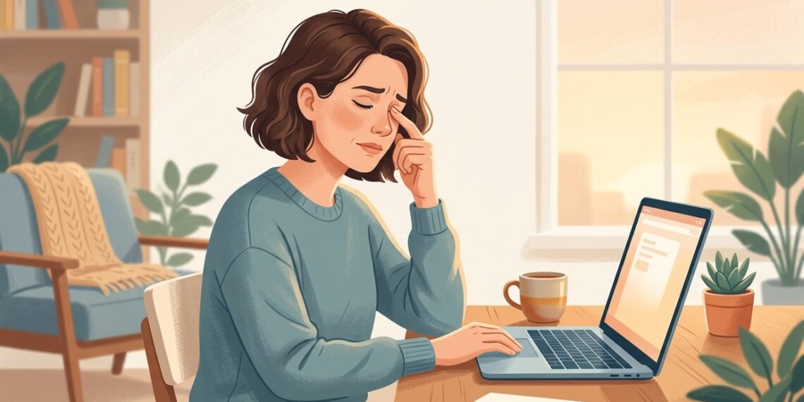 O tremor da pálpebra pode surgir no fim do dia e estar associado ao cansaço, estresse e falta de sono.