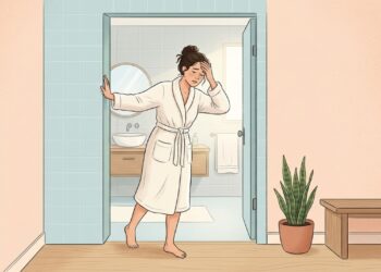O calor do banho pode favorecer a queda momentânea da pressão arterial, causando tontura e sensação de desmaio.