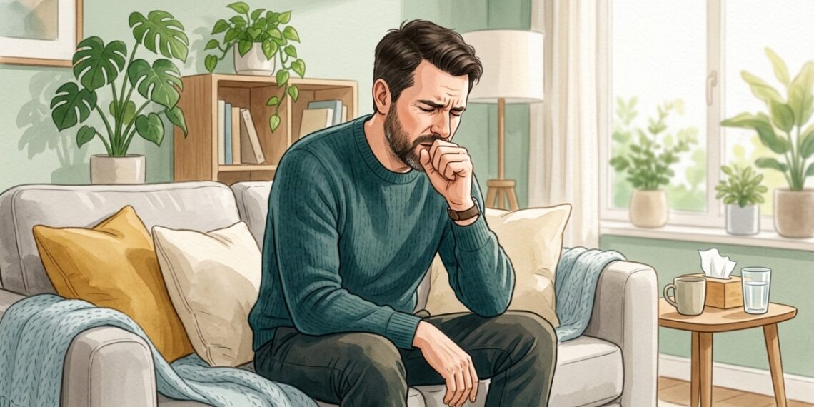A tosse pode persistir por algumas semanas após o resfriado devido à irritação residual das vias respiratórias.