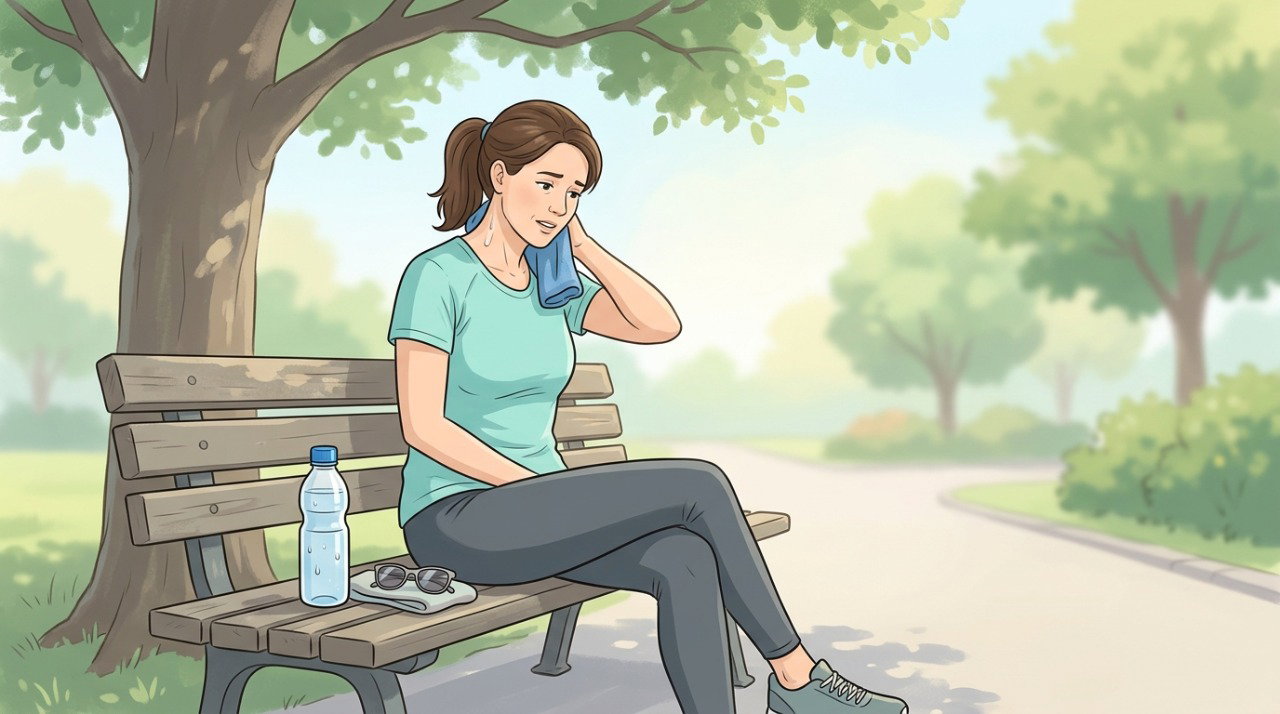 Interromper a caminhada, procurar sombra e resfriar o corpo são medidas importantes diante do mal-estar pelo calor.