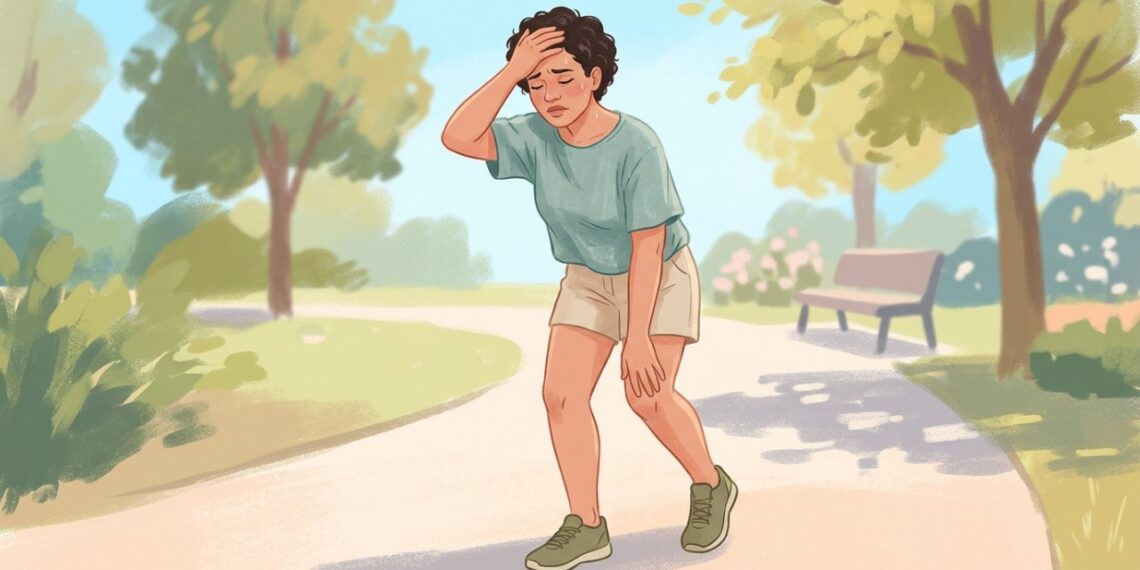 Dor de cabeça e suor intenso durante a caminhada podem ser sinais de mal-estar provocado pelo calor excessivo.