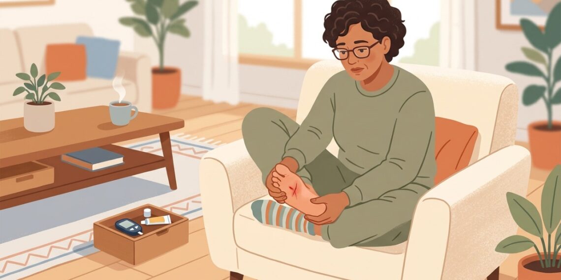 Pequenos machucados nos pés de pessoas com diabetes precisam de atenção mesmo quando não provocam dor.