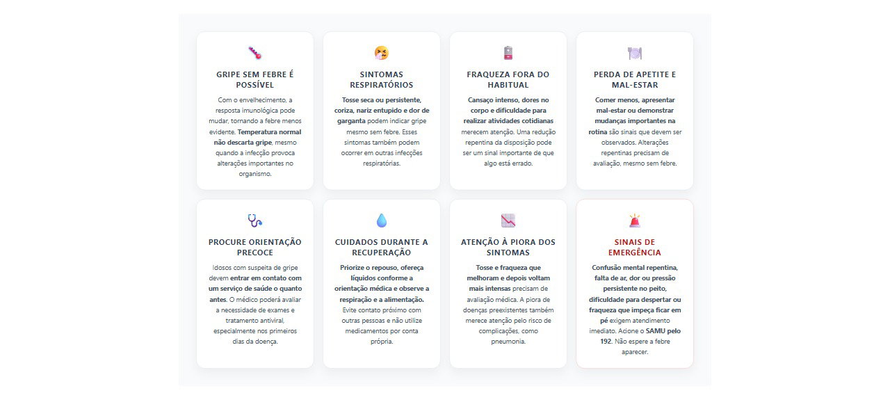 Gripe em idosos sem febre: 8 sinais de alerta e cuidados essenciais