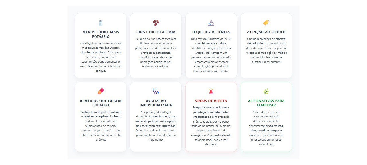 Sal light e problemas nos rins: 8 cuidados para evitar o excesso de potássio
