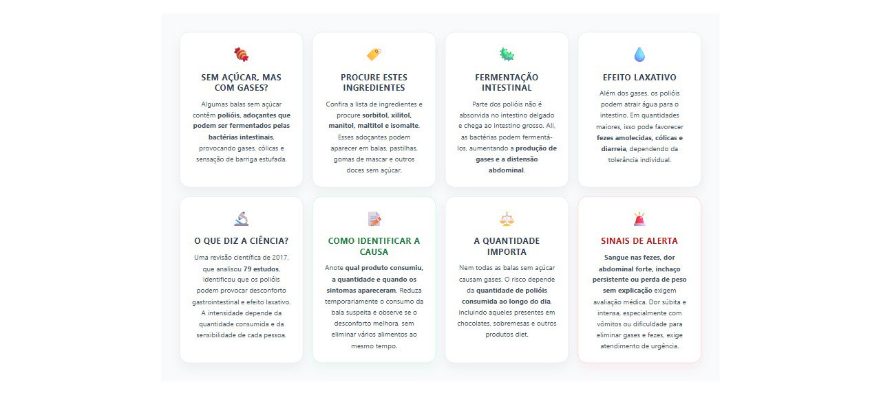 Bala sem açúcar dá gases? 8 informações sobre os adoçantes que causam inchaço