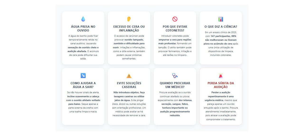 Ouvido abafado depois do banho: 8 cuidados e sinais de alerta