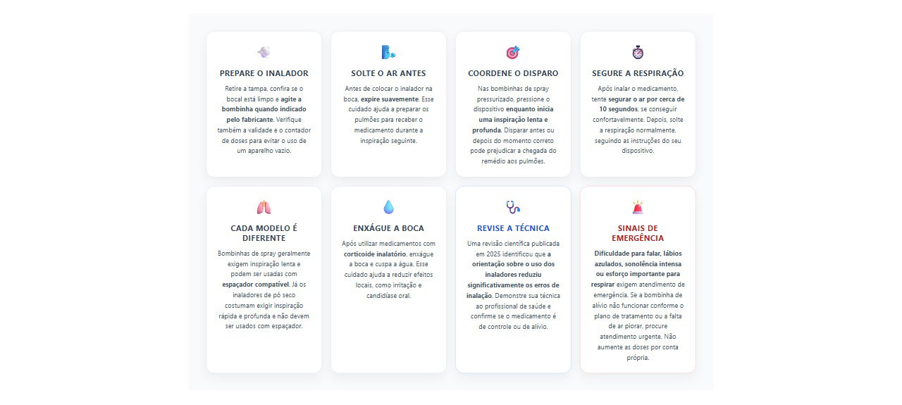 Bombinha para asma não faz efeito? 8 cuidados que podem melhorar o uso do inalador