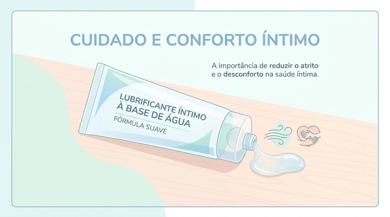 O lubrificante íntimo à base de água pode ajudar a reduzir o atrito e aliviar o desconforto durante a relação.