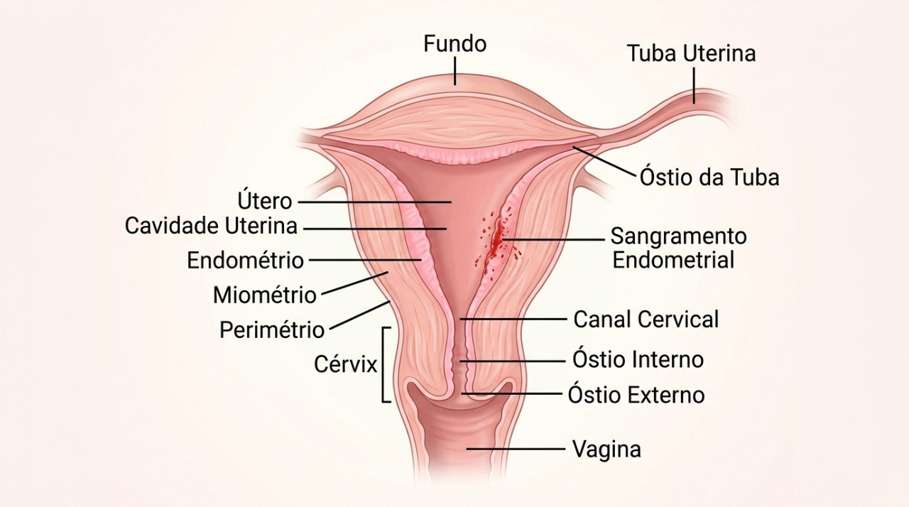 Alterações no endométrio estão entre as possíveis causas de sangramento após a menopausa.