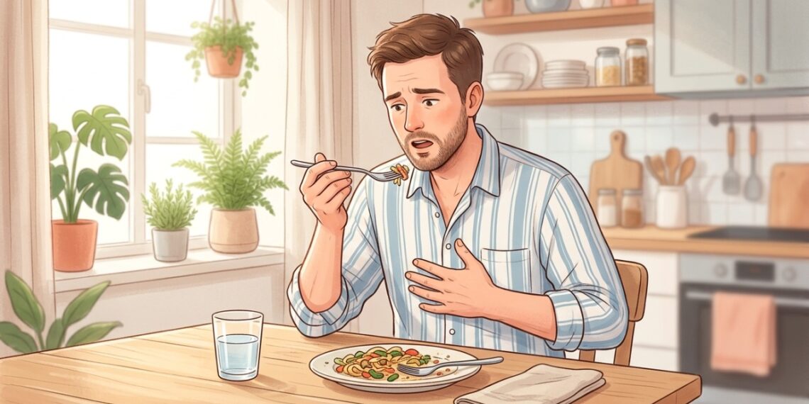 Comer depressa pode aumentar a ingestão de ar e favorecer os arrotos após as refeições.