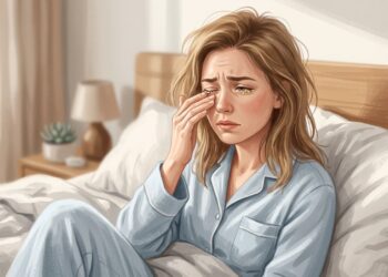 Olhos grudados ao acordar podem indicar acúmulo de secreção, irritação ou conjuntivite.