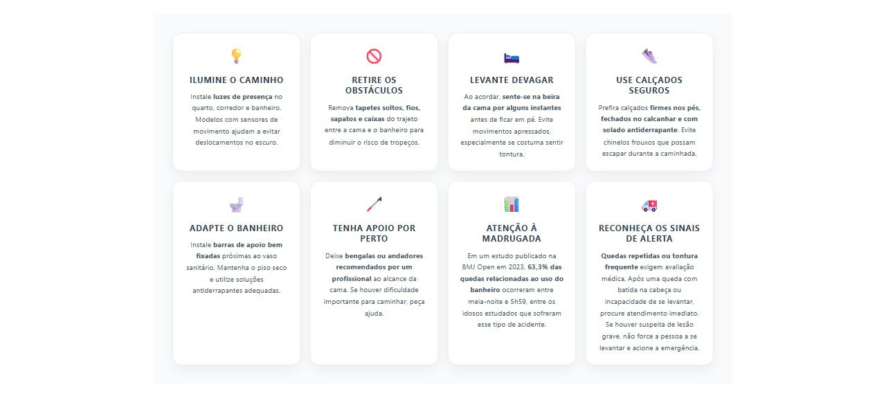Como evitar quedas ao levantar à noite para ir ao banheiro